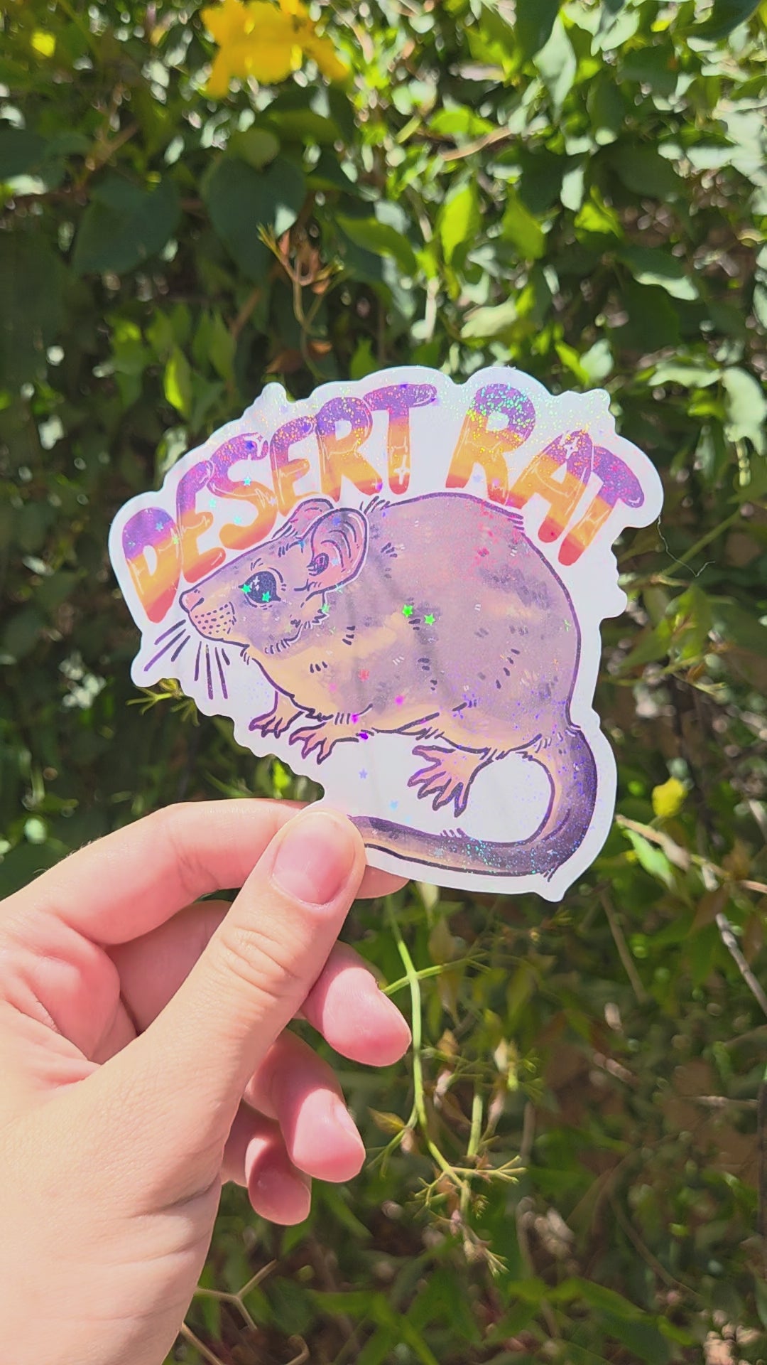 "Desert Rat" 4 Inch Waterproof Holographic Vinyl Sticker