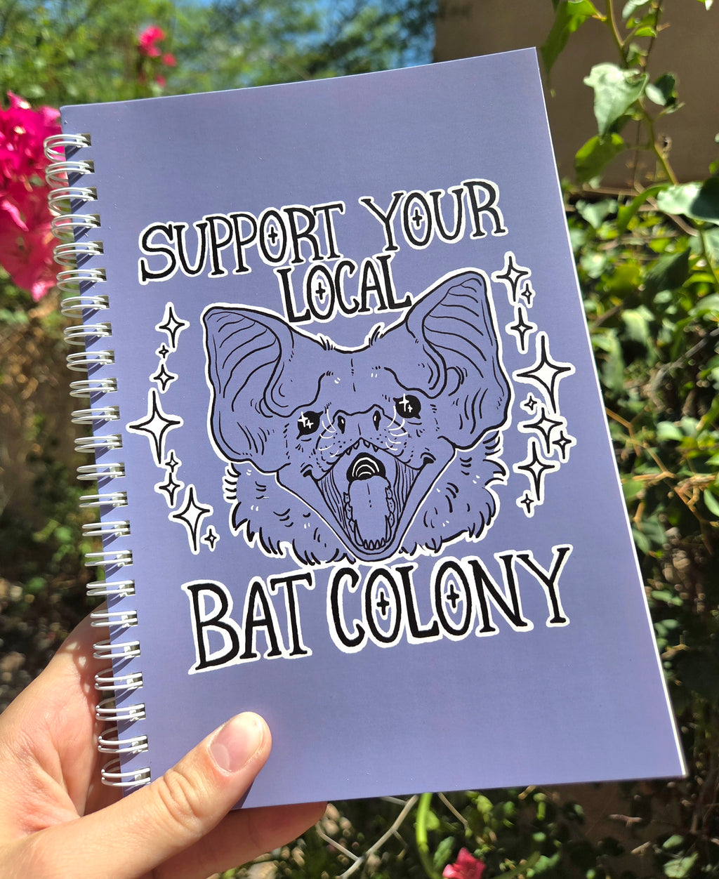 "Support Your Local Bat Colony" A5 Spiral Notebook