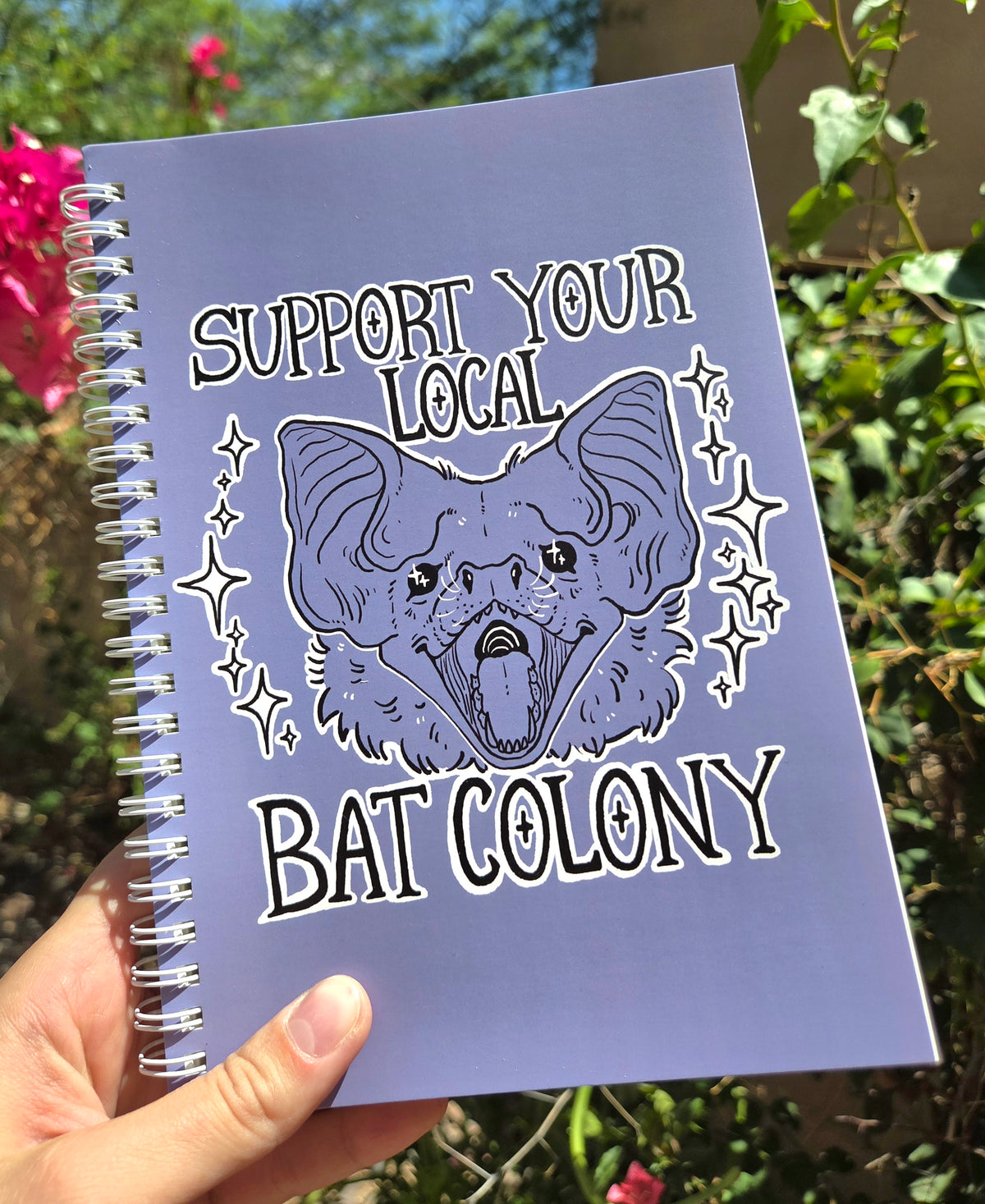 "Support Your Local Bat Colony" A5 Spiral Notebook