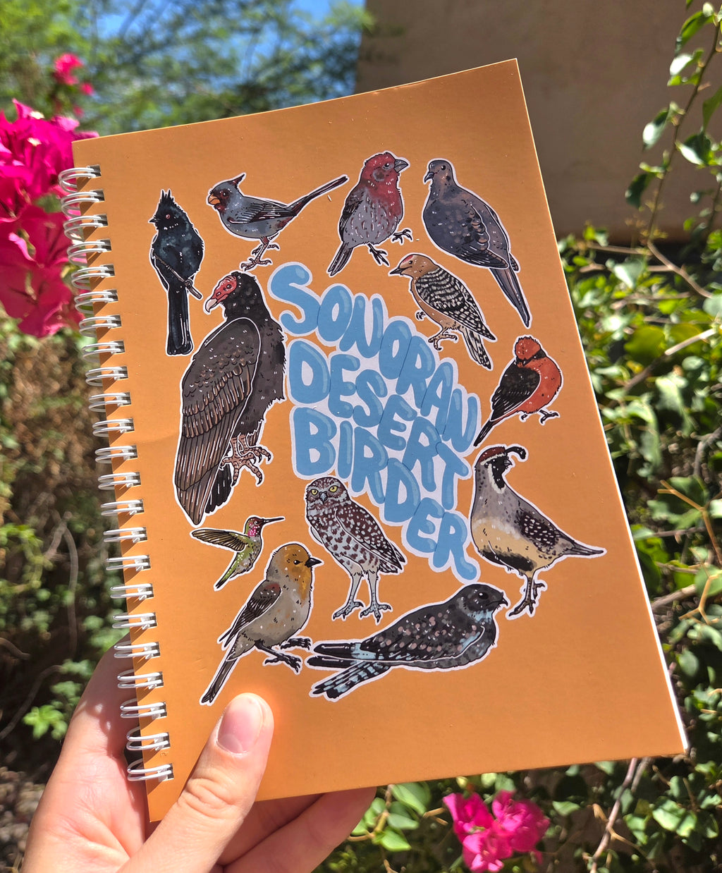 "Sonoran Desert Birder" A5 Spiral Notebook