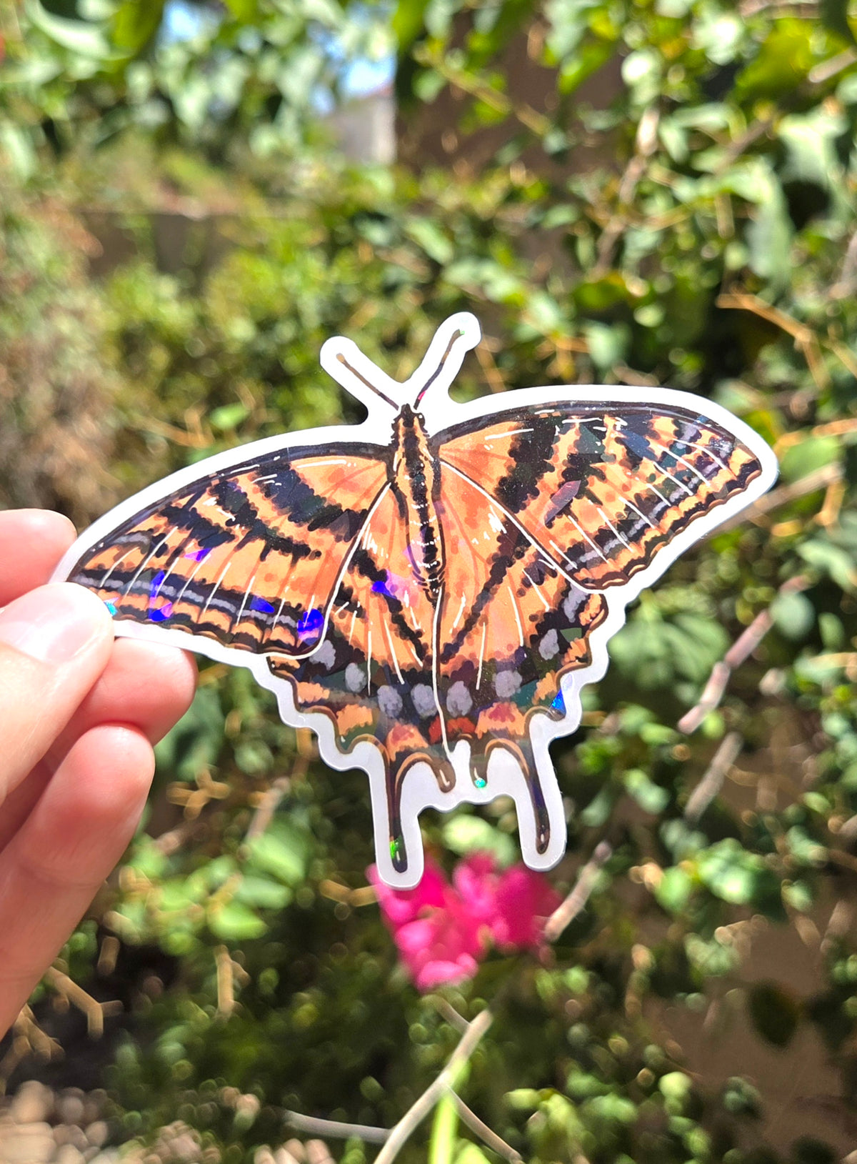 "Tiger Swallowtail" 4 Inch Waterproof Holographic Vinyl Sticker
