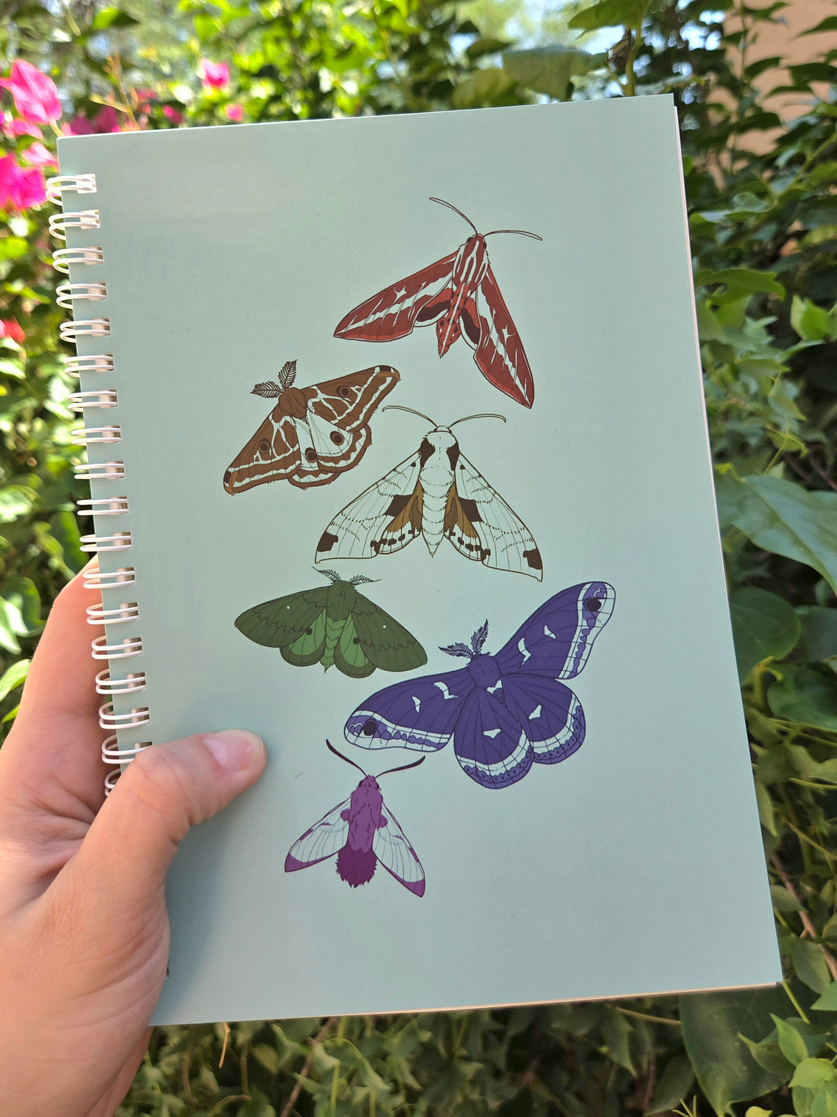 Moth Rainbow A5 Spiral Notebook